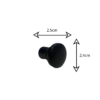 Exalor Πόμολο Μαύρο Ματ Στρογγυλό (2.4cm Διάμετρος) (1Τμχ)