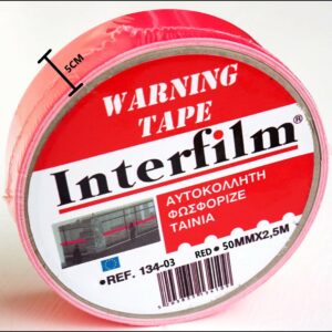 Interfilm Ταινία Σήμανσης Φωσφωριζέ Κόκκινο 50mmX2.5m