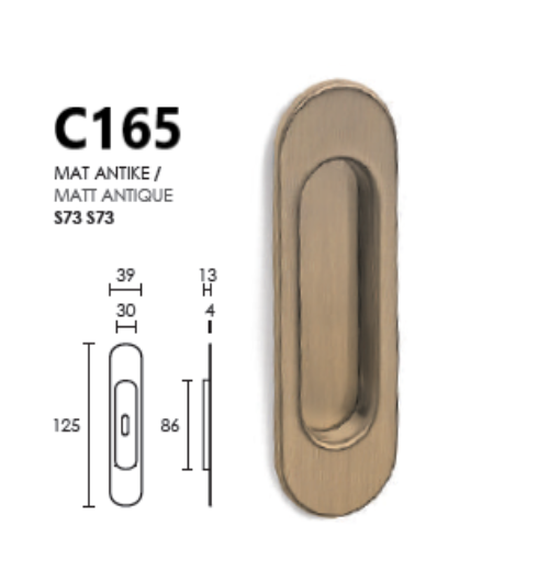 Conset Χούφτα Συρόμενης Πόρτας Ματ Αντικέ C165 S73/S73 (1Τμχ)