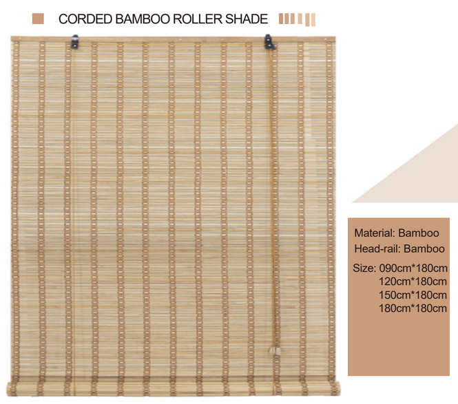 Frans Interior Design Ρόλερ Σκίασης Μπαμπού (Roller Bamboo) Τυποποιημένης Διάστασης Φυσικό Χρώμα